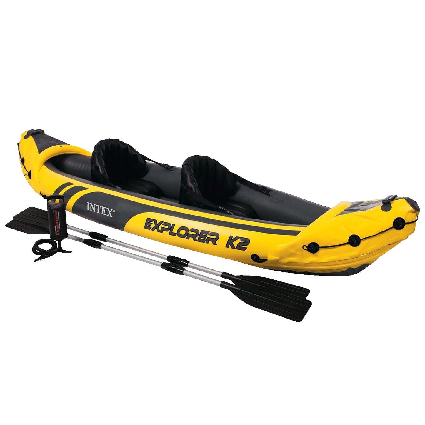 Piepūšams kajaks Intex Explorer K2, 2 vietas, 160 kg, ar airiem un sūkni