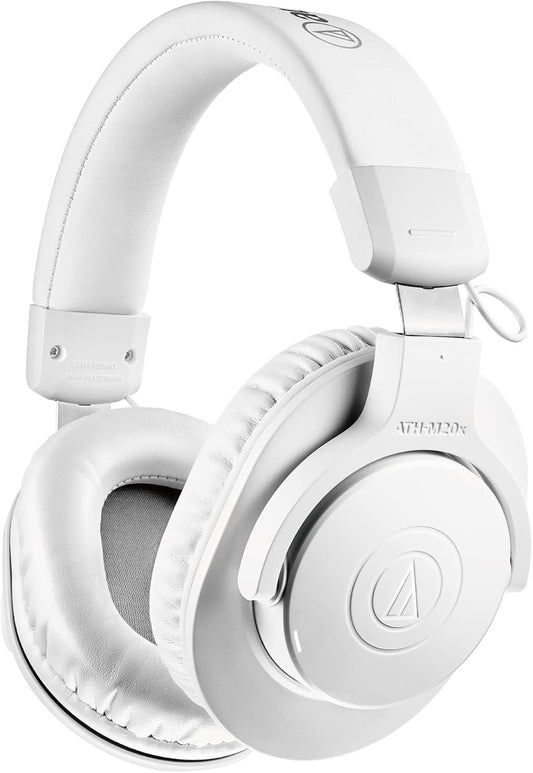 Audio-Technica M20xBTWH - Wireless white headphones with Bluetooth, high-quality sound, and comfortable design.