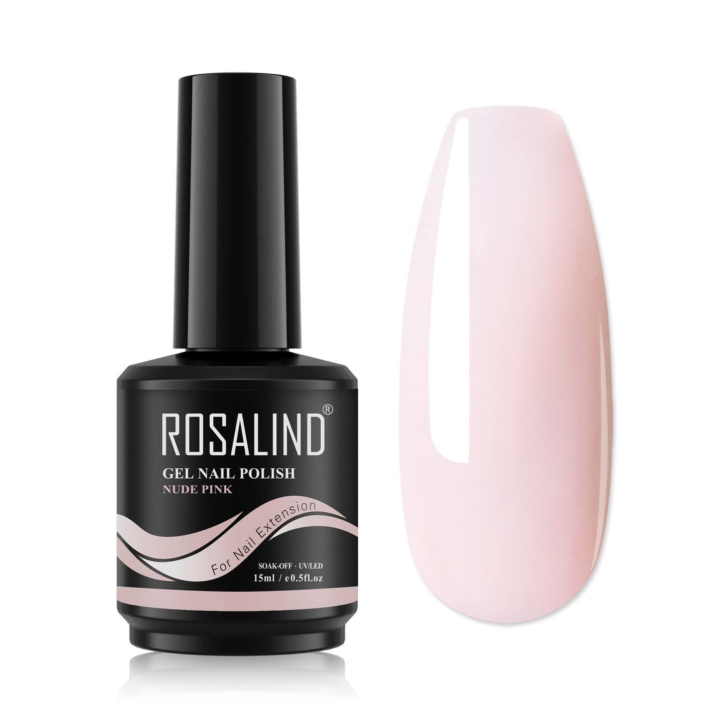 ROSALIND 7-in-1 būvēšanas gēls gēla nagiem, nuda rozā, 15ml, stiprinošs gēls