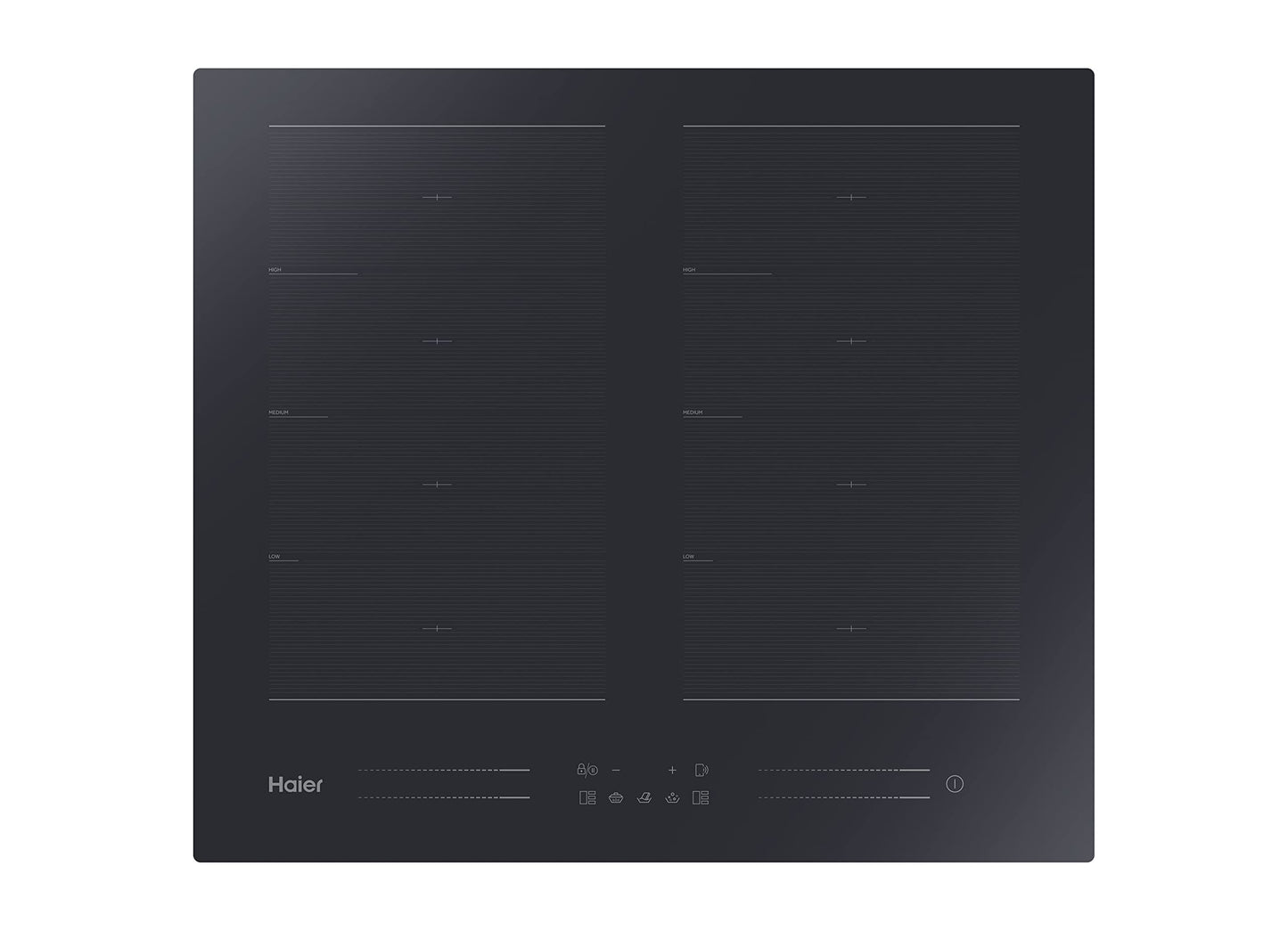 Haier I-MOVE SĒRIJA 6 HA2MTSJ68MC Indukcijas plīts virsma / 60 cm / Multi-Slider vadība / 6 zonas, tostarp Flexzone un Varycook / 15 jaudas līmeņi, tostarp PowerBoost / Taimeris / Bērnu aizsardzība / melna