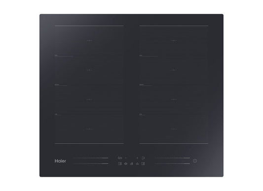 Haier I-MOVE SĒRIJA 6 HA2MTSJ68MC Indukcijas plīts virsma / 60 cm / Multi-Slider vadība / 6 zonas, tostarp Flexzone un Varycook / 15 jaudas līmeņi, tostarp PowerBoost / Taimeris / Bērnu aizsardzība / melna