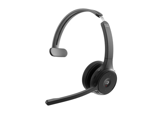 Cisco Headset 721 - Wireless single-ear Bluetooth headset, Webex button, USB-A-HD adapter, soft case, carbon black.