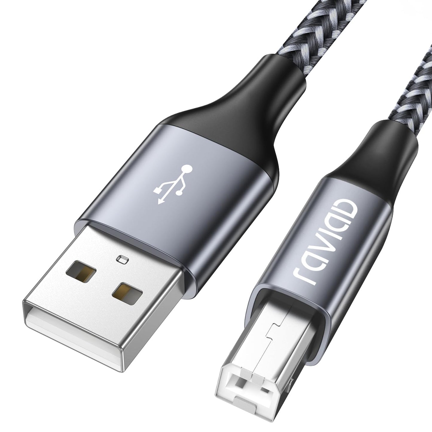 RAVIAD printera kabelis, skenera kabelis [2M] USB A uz USB B, neilona