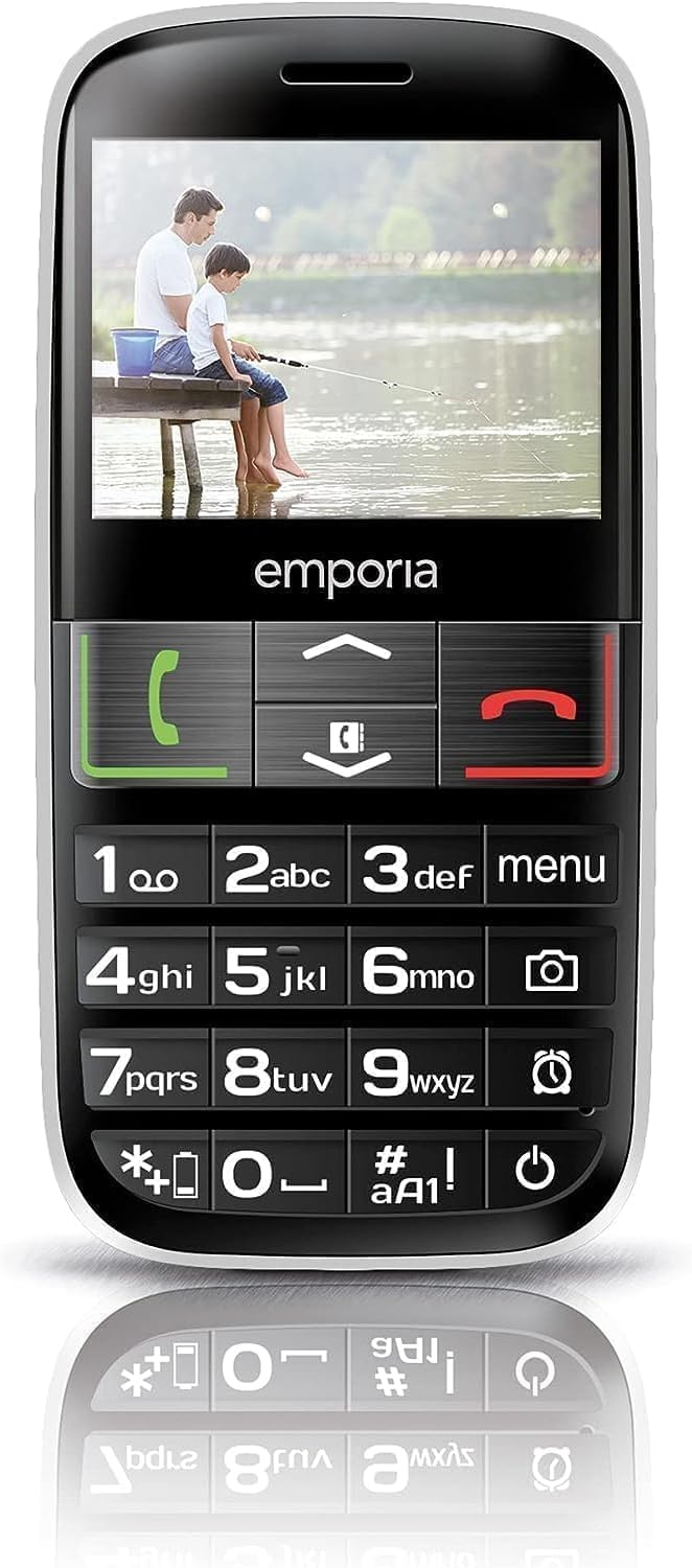 Emporia Euphoria - Senior mobile phone with buttons, 2.3-inch display, emergency call button, no contract, black.