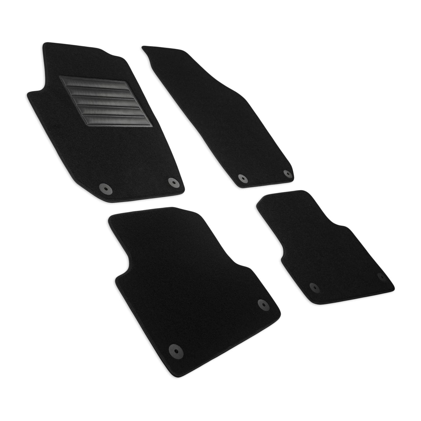 Paklājiņi Ford Focus III no 2011-2018 Fix, apaļi, precīzi, pret slīdēšanu, papēža aizsargi no pastiprināta gumijas.