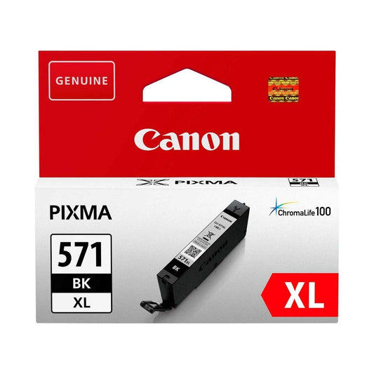 Canon oriģināltinte CLI-571XL BK - XL melna tintes kasete, pārstrādājams iepakojums, augsta kvalitāte.