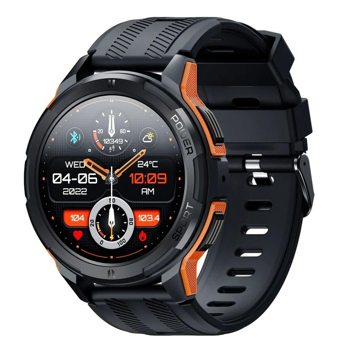 OUKITEL viedpulkstenis BT10-OE/OL melns - Smartwatch with fitness tracking, heart rate monitor, and Bluetooth connectivity.