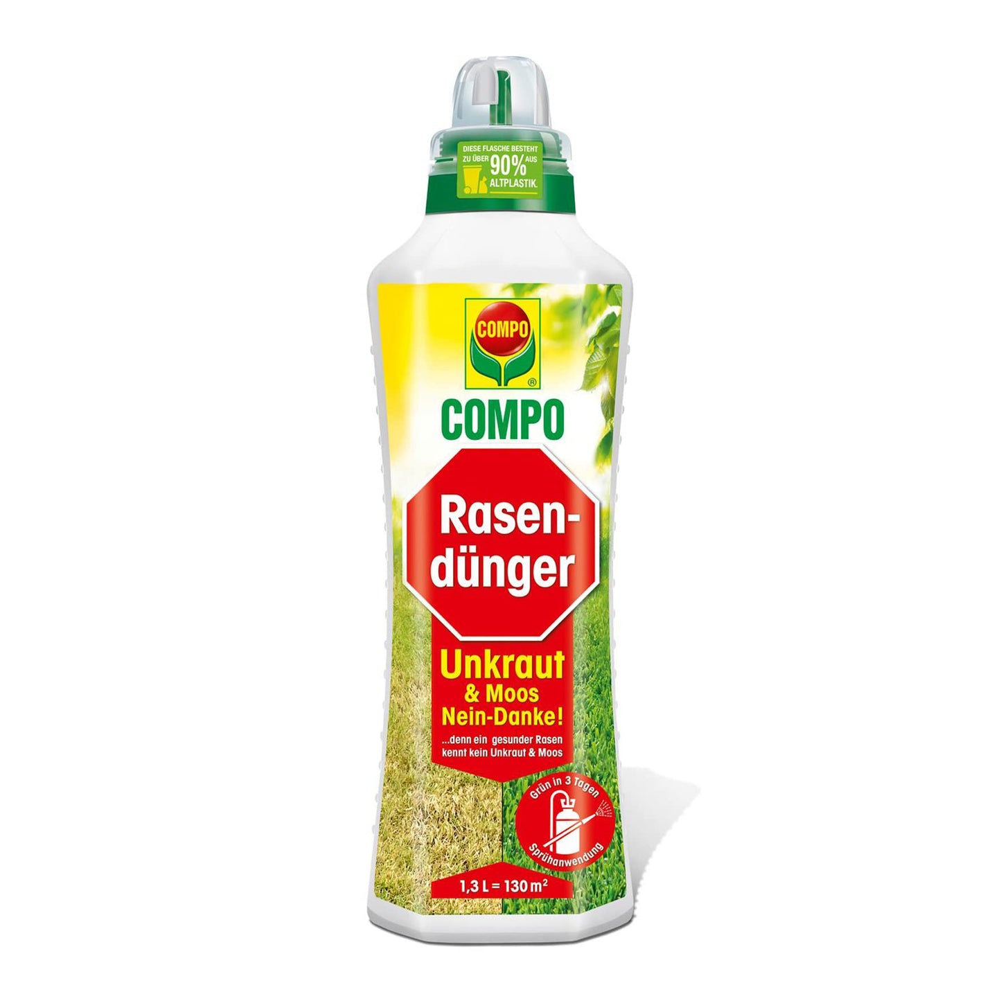 COMPO zāliena mēslojums pret nezālēm un sūnām, šķidrs, 1,3 L līdz 130 m²