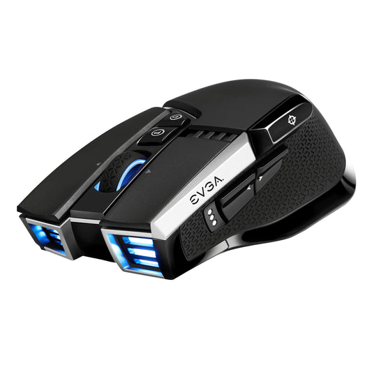 EVGA X20 spēļu pele - bezvadu, melna, 16 000 DPI, 5 profili, 10 pogas, ergonomiska dizaina 903-T1-20BK-K3