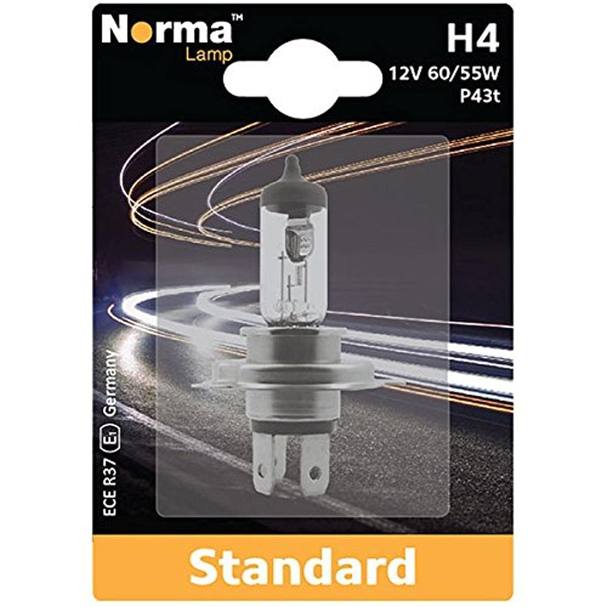 Norma 210611-201 H4 halogēna luktura spuldze - atsevišķs iepakojums 12 V 60/55 W P43t