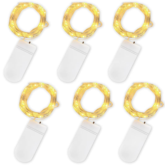 Jsdoin LED mini virtene ar baterijām, 6x20 mikro āra virtene