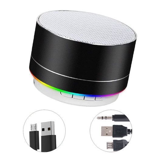 Bluetooth skaļrunis, portatīvs, mini skaļrunis, bass, stereo, trompete, gaisma, bezvadu, LED, FM, USB, Micro SD, datoram, klēpjdatoram, planšetdatoram, viedtālrunim, mājai un āra u.c.