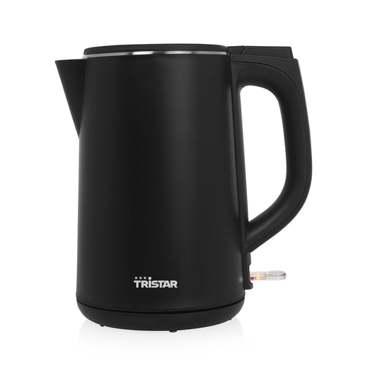 Tristar Cool Touch ūdens vārītājs - 2200W, 1.5L, dubultsienu kanna, Strix bāze, slēpts sildītājs, melns