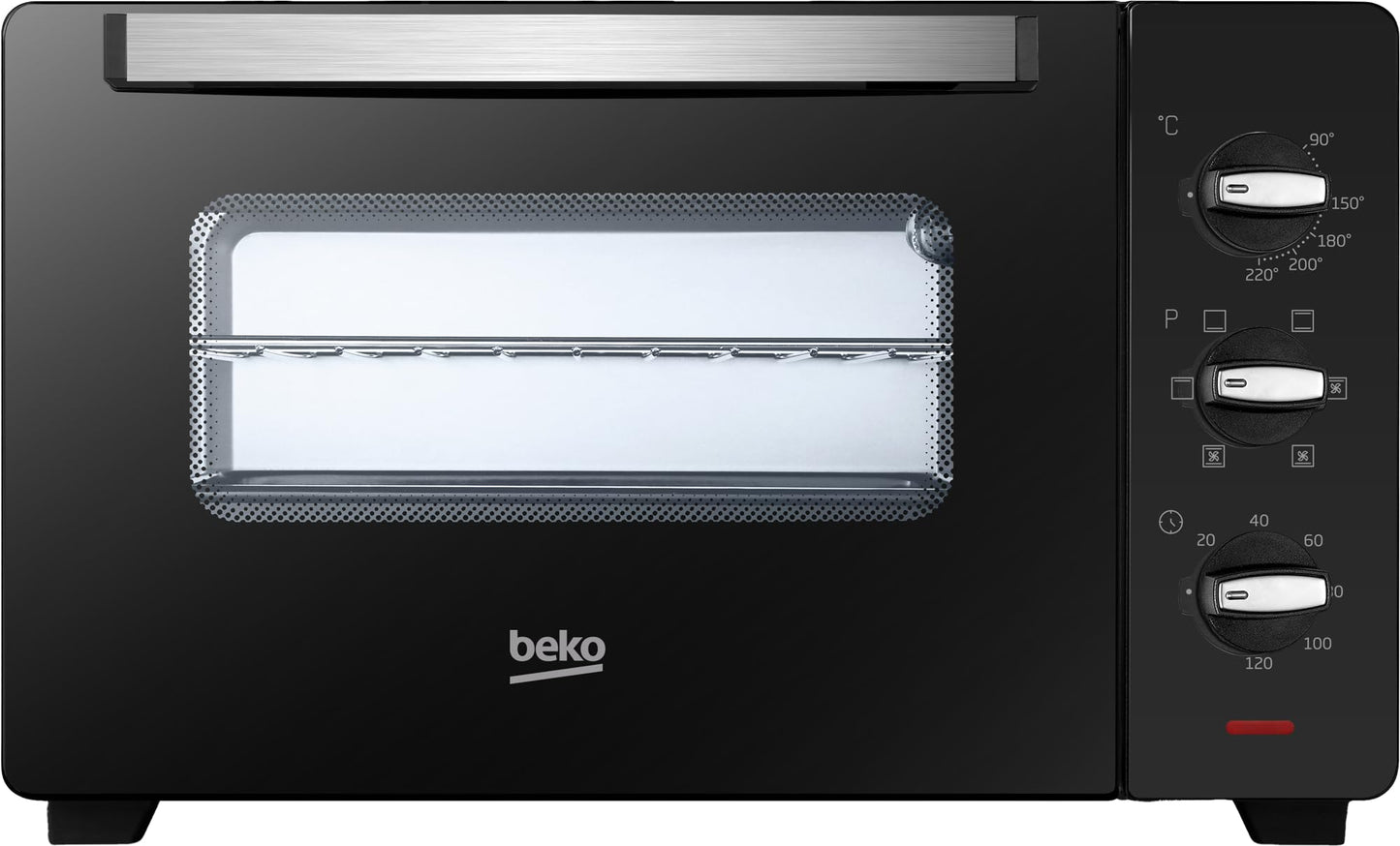 Beko - BMOF30B - Elektriskā krāsns, konvekcijas cepšana, 30 litri, 1600 W, 4 funkcijas, taimeris 120 min, temperatūra līdz 220° - Melns, 58 x 44,5 x 39,5 cm, 10,5 kg