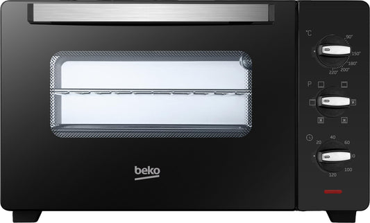 Beko - BMOF30B - Elektriskā krāsns, konvekcijas cepšana, 30 litri, 1600 W, 4 funkcijas, taimeris 120 min, temperatūra līdz 220° - Melns, 58 x 44,5 x 39,5 cm, 10,5 kg