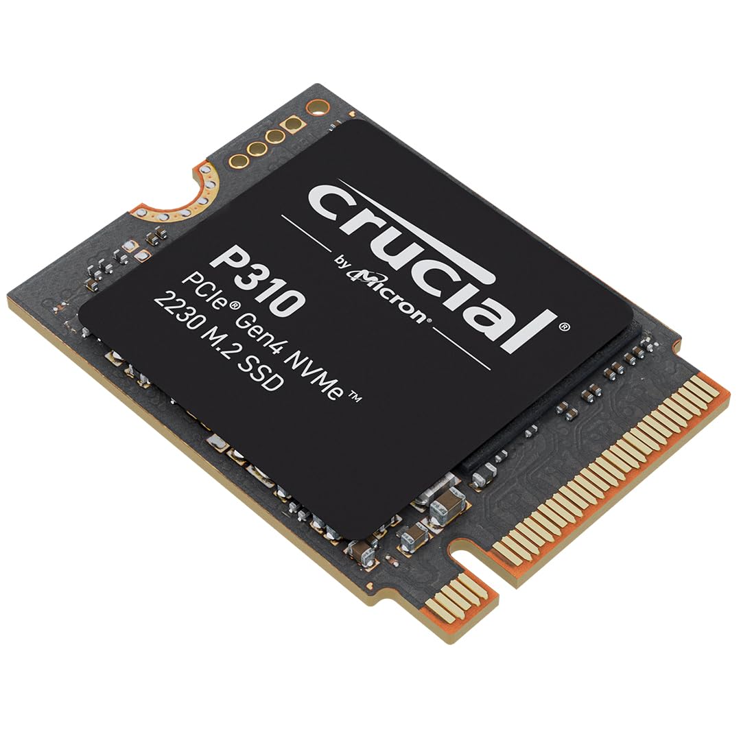 Crucial P310 SSD 1TB - M.2 2230 PCIe Gen4 NVMe, 7,100 MB/s, compatible with Steam Deck, ASUS ROG Ally, MSI Claw, Microsoft Surface