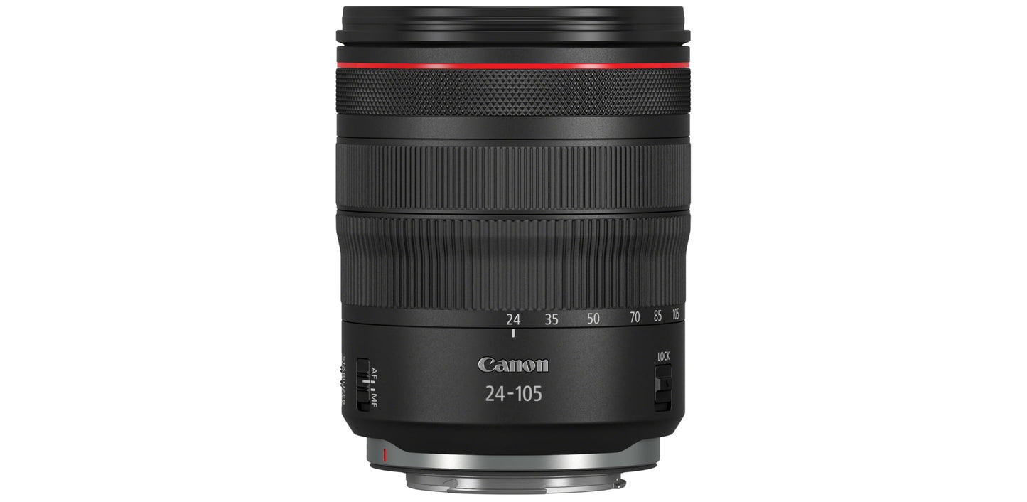 Canon objektīvs RF 24-105mm F4L IS USM tālummaiņas objektīvs, kas piemērots EOS R sērijas kamerām (77mm filtra vītne, attēla stabilizators, Nano USM motors, laikapstākļu aizsardzība), melns