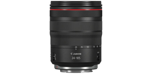 Canon objektīvs RF 24-105mm F4L IS USM tālummaiņas objektīvs, kas piemērots EOS R sērijas kamerām (77mm filtra vītne, attēla stabilizators, Nano USM motors, laikapstākļu aizsardzība), melns