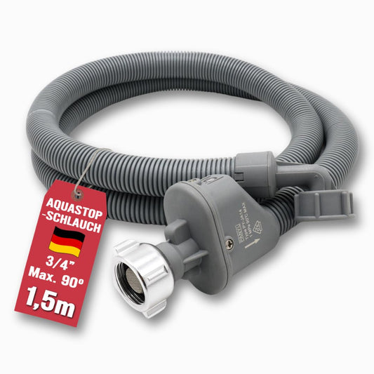 Aquastop šļūtene 1,5 m veļas mašīnai un trauku mazgājamai mašīnai, ūdens stop 3/4 Zoll VDE