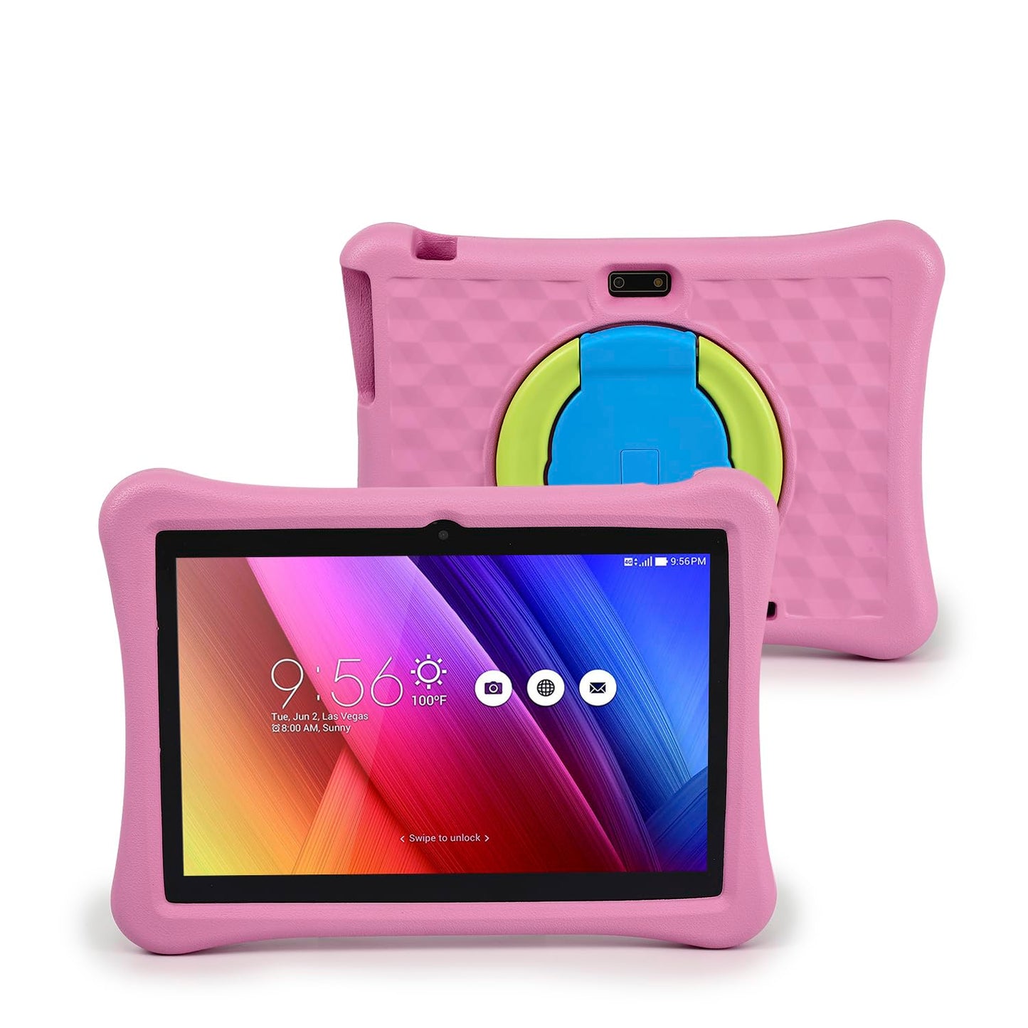DAM Planšetdators bērniem, WiFi, operētājsistēma Android 12 ar IWAWA, displejs 25,4 cm (10 collas), 1280 x 800 pikseļi, Allwinner A133, Arm Cortex™-A53 Quad-Core, 1,7 GHz, 4 GB RAM + 64 GB, divkamera
