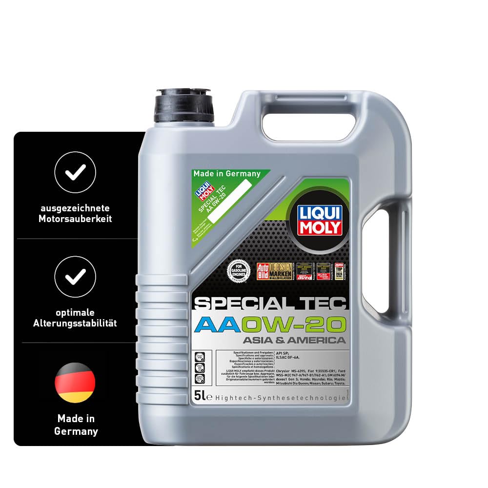 Motoreļļa Liqui Moly Special Tec AA 0W-20, 5 L, sintētiskās tehnoloģijas, Art.-Nr.: 9734