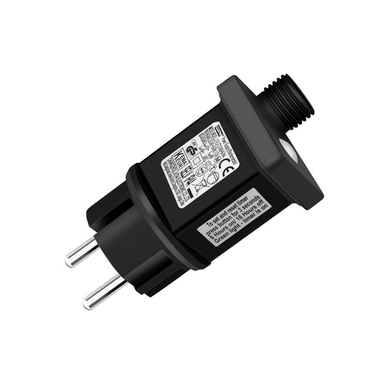 31V LED barošanas bloks, Cshare 6W LED transformators ar taimeri un atmiņas funkciju, 8 režīmi, IP44 Ziemassvētku lukturu adapteris Ziemassvētku gaismiņām, lāsteku virtenēm, gaismas virtenēm
