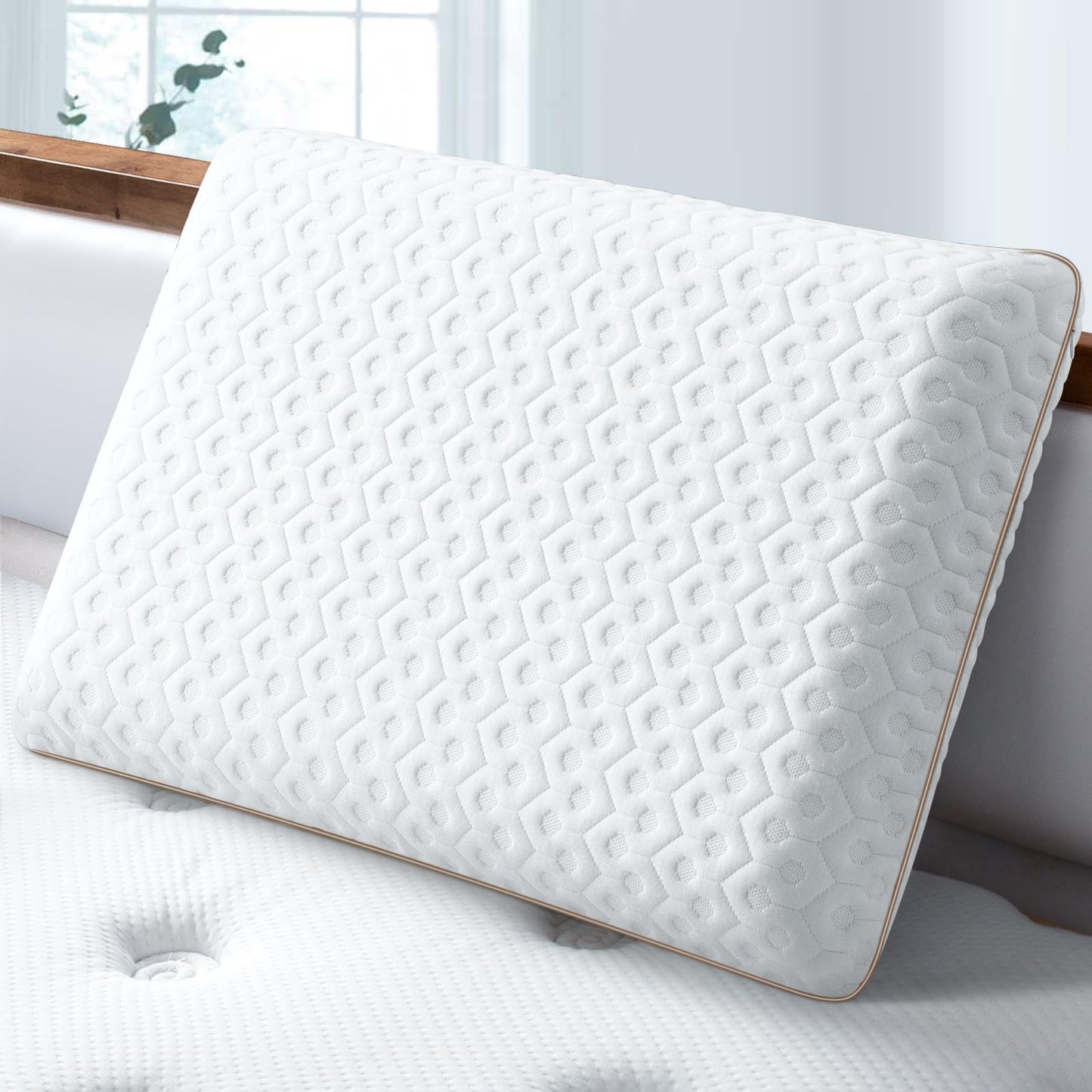 BedStory gēla atmiņas putu spilvens 60x40 10 cm augsts ar mazgājamu pārvalku
