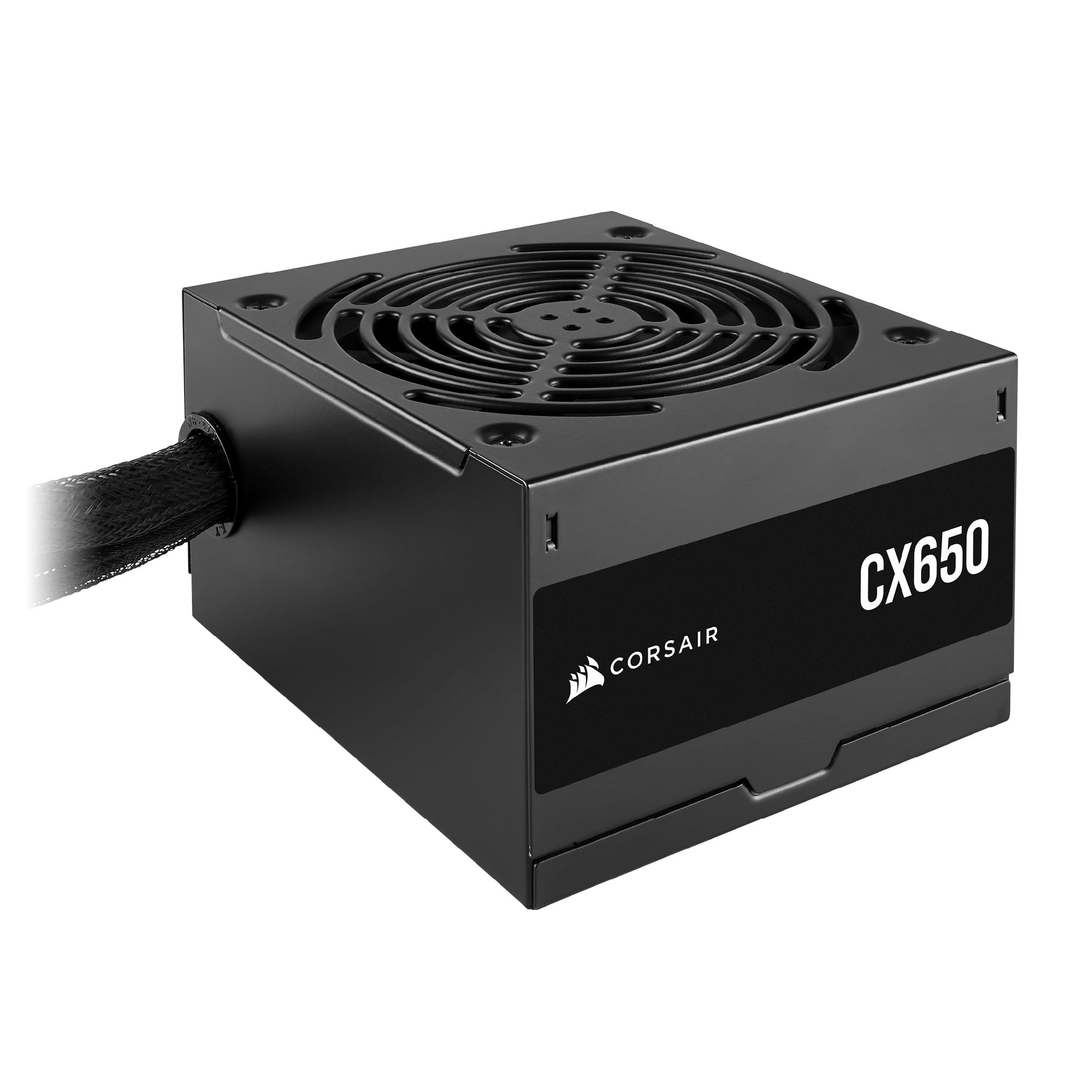 CORSAIR CX650 ATX 650W Power Supply - 80 Plus Bronze, Quiet, Sleeved Cables, Non-Modular, Black, EU