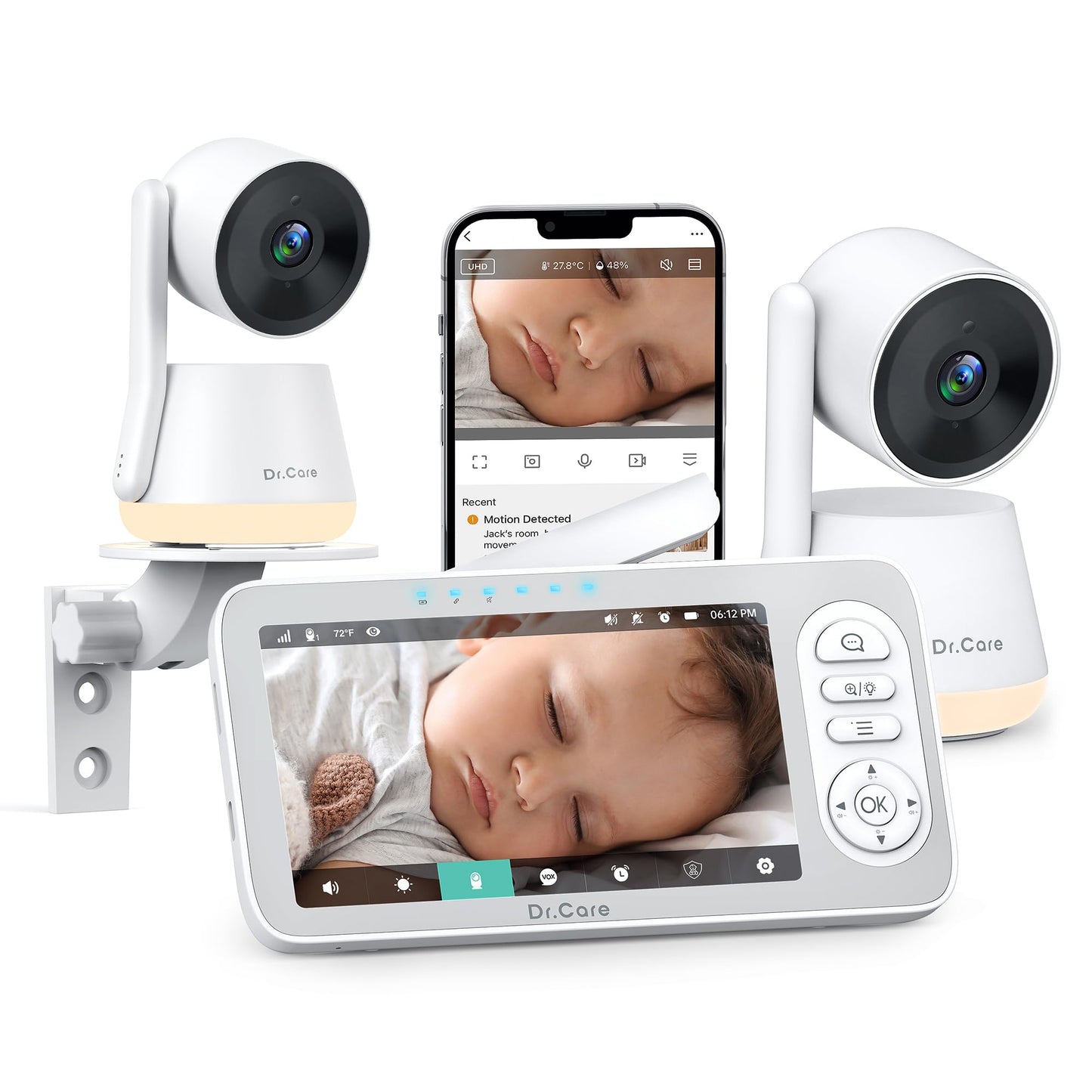 Video aukle HelloBaby HB6550 ar kameras stiprinājumu