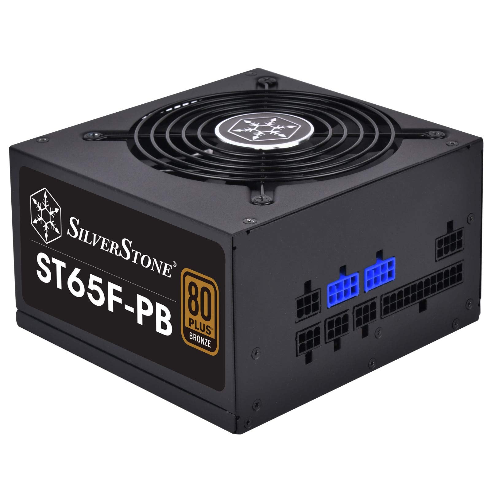 SilverStone SST-ST65F-PB - 650W 80 Plus Bronze ATX power supply, 120mm fan, fully modular design for quiet operation.