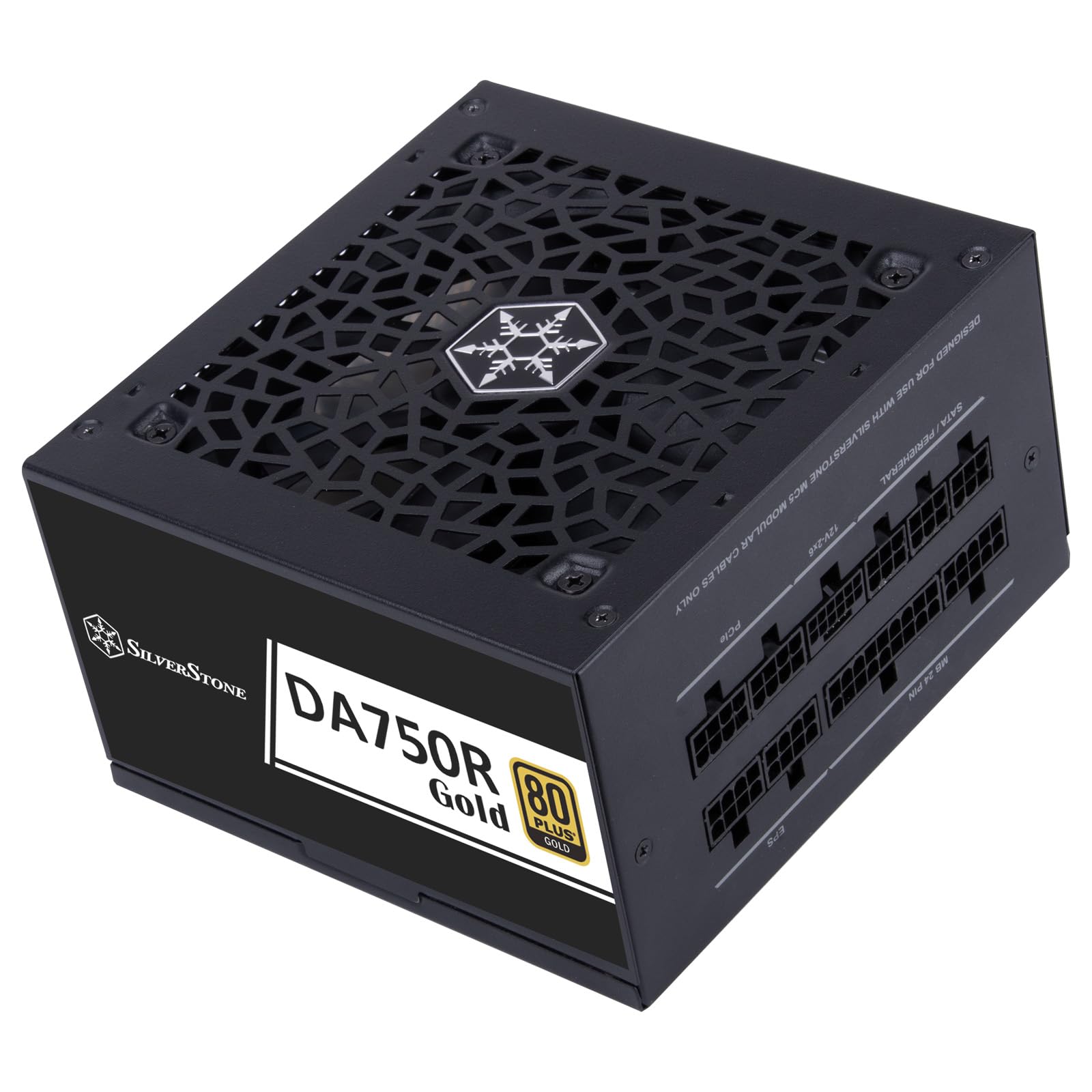 SilverStone DA750R Gold - 750W fully modular ATX power supply, 80 Plus Gold, ATX 3.0 & PCIe 5.0 compatible.