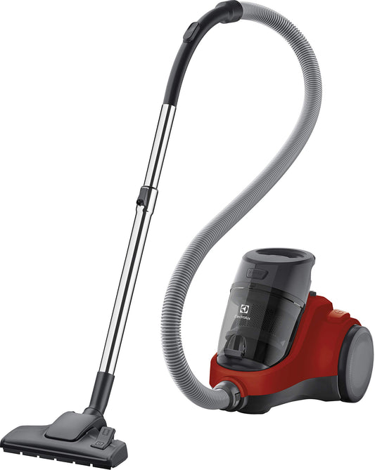 Electrolux EC41-ANIM Ease C4 bezmaisu putekļsūcējs - metāla korpuss, sarkans, efektīvs putekļu savākšanai.