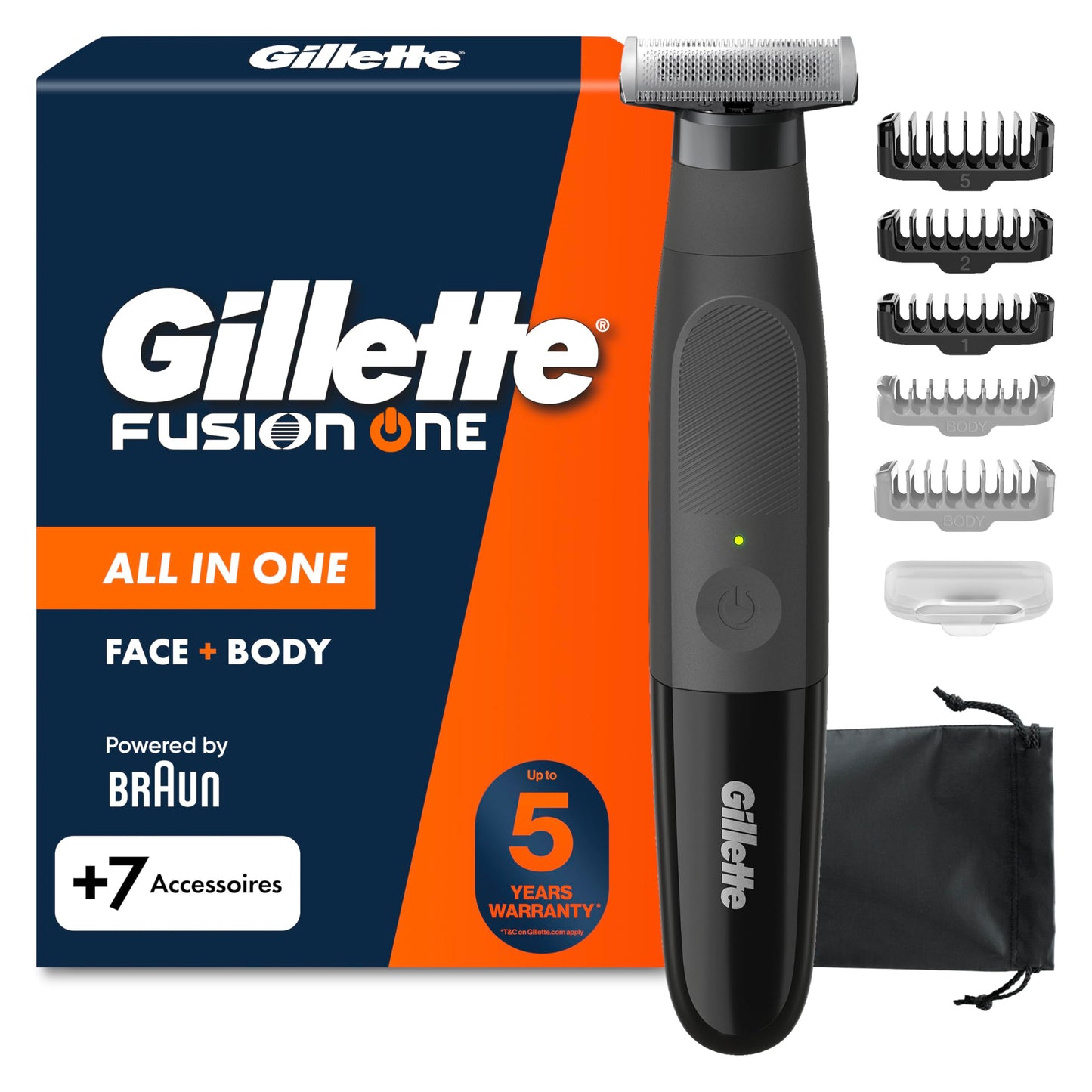 Elektriskais skuveklis Gillette Fusion One Hybrid vīriešiem, melns