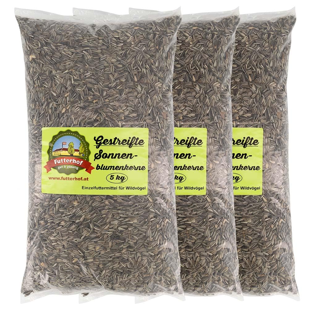 Svītrainas saulespuķu sēklas Futterhof 3 x 5 kg = 15 kg, putnu barība