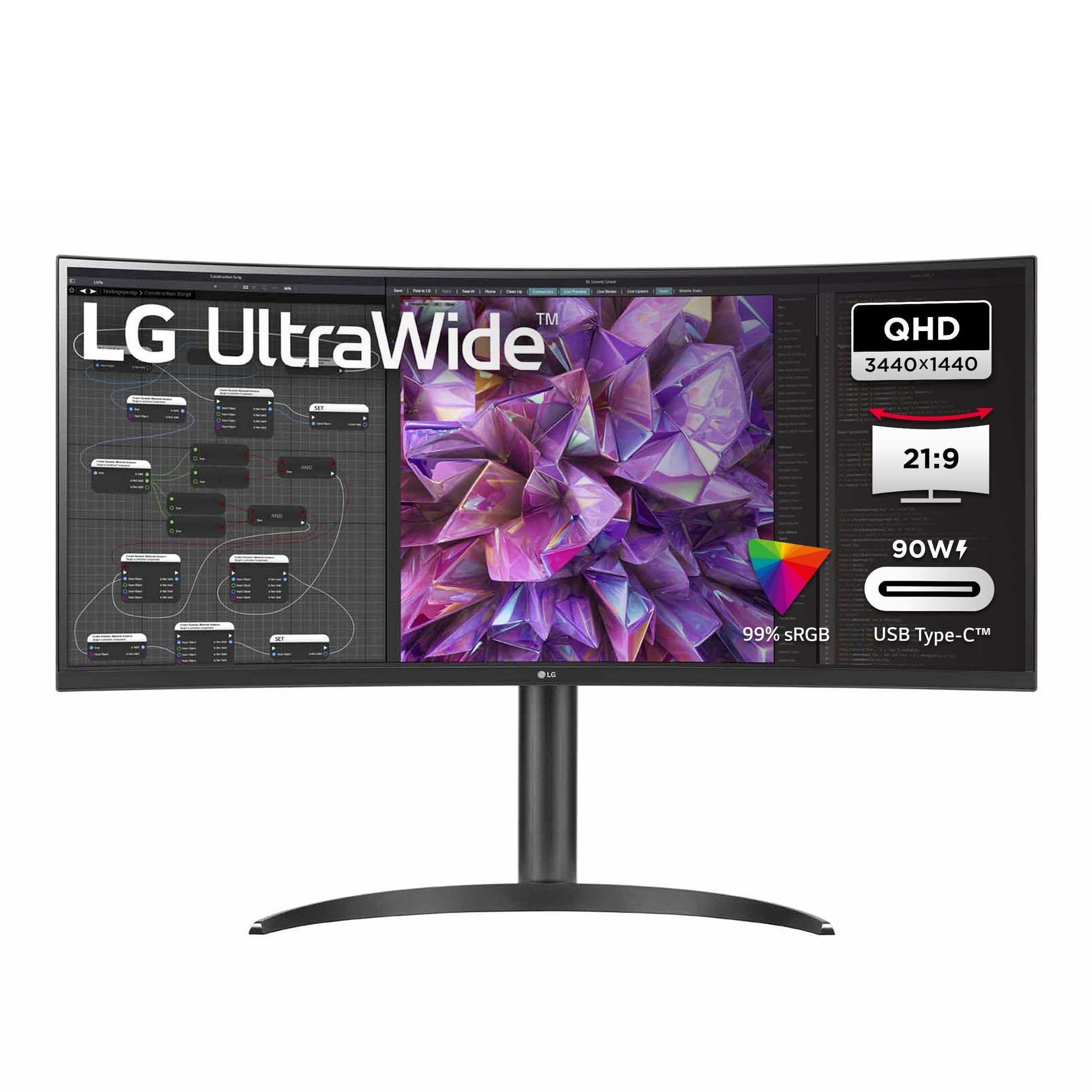 LG 34WQ75X-B - 34" UltraWide IPS Monitor, 21:9 Aspect Ratio, Anti-Glare, LED Backlight, Black Finish