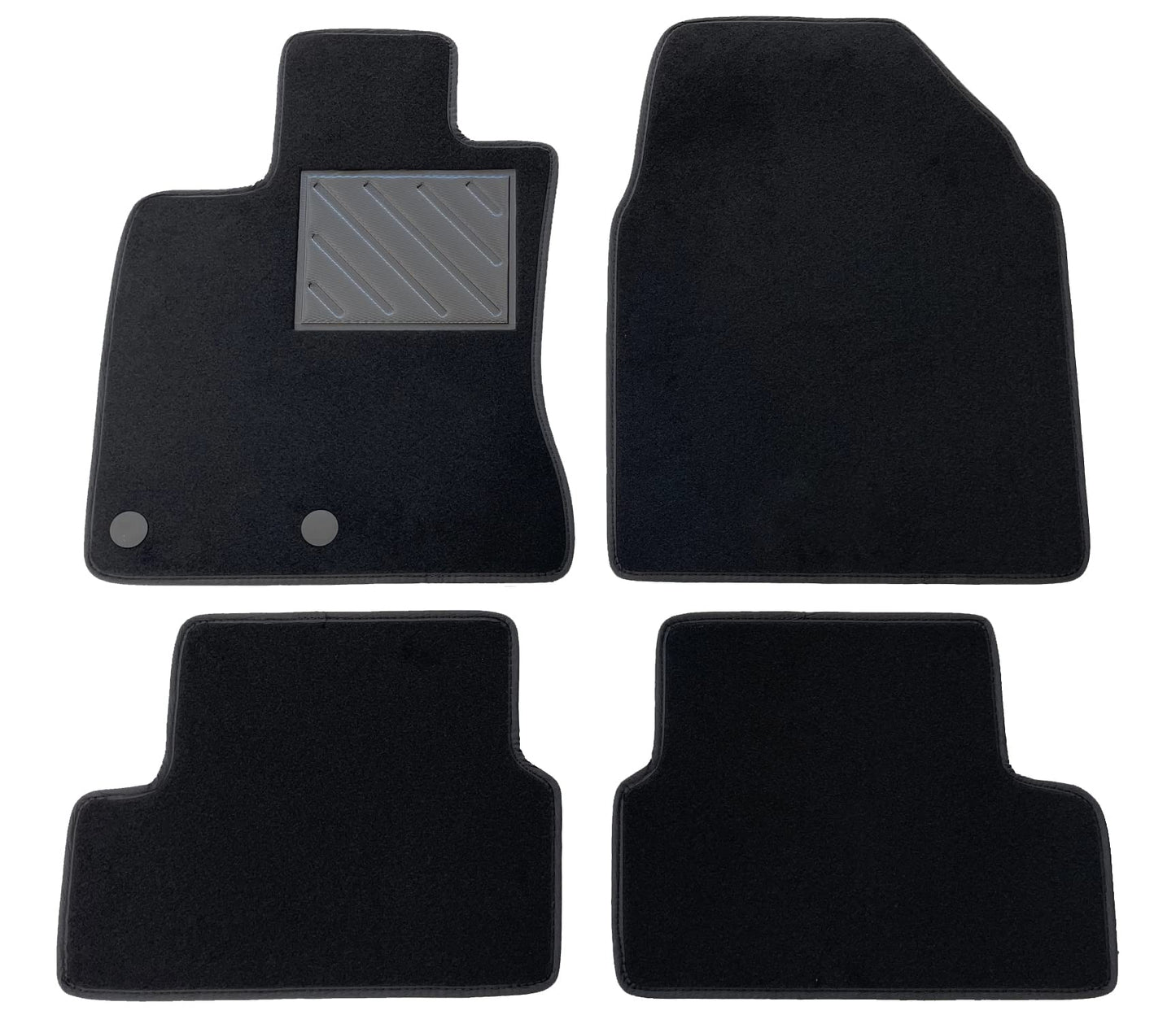 Paklājiņi Nissan Qashqai 2006-2014, pēc pasūtījuma, neslīdoši, PVC papēžu aizsargi, stiprinājumi, melni