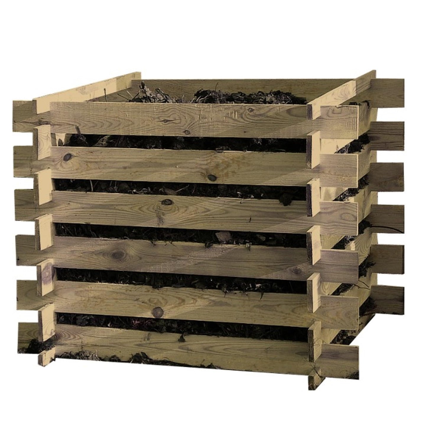Koka kompostsilo Steckkomposter 100x100x70cm, komposta kastes komplekts