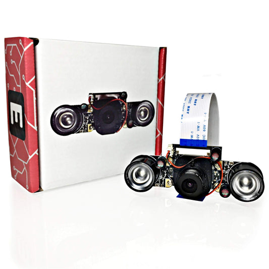 Electreeks® Raspberry Pi kamera modulis ar automātisko infrasarkano filtru - Full HD Pi Cam V2 nakts redzamība ar infrasarkanajām LED (75,5° standarta objektīvs)