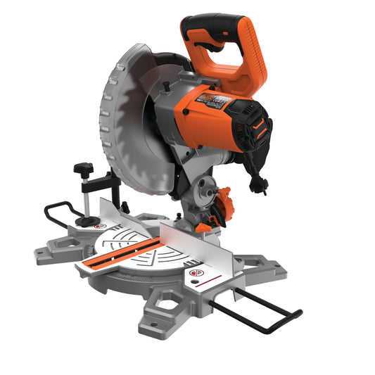BLACK+DECKER 1500W kapu un leņķa zāģis - 60 mm griešanas dziļums, 120 mm platums, fiksēti leņķi, putekļu maiss, zāģa asmens
