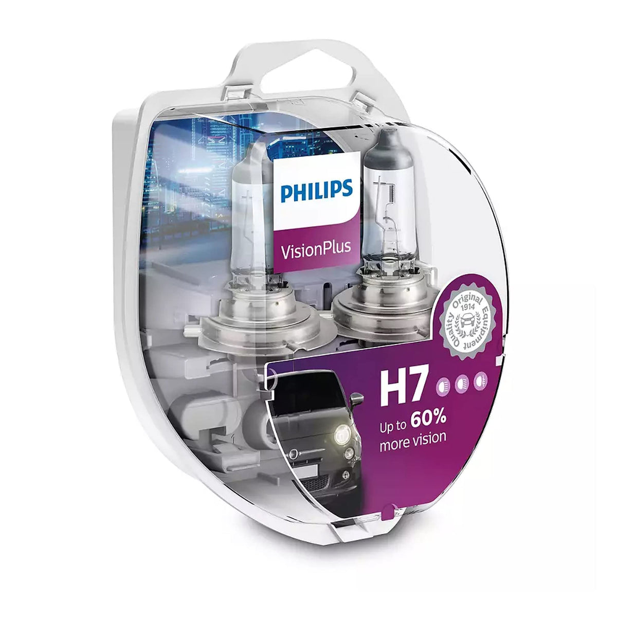 Philips 12972VPS2 VisionPlus +60% H7 luktura spuldze 12972VPS2, 2 gab., Twin box