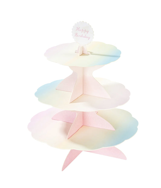 Talking Tables Mēs mīlam pasteļtoņus - Divpusējs kūku statīvs, 3 kartona slāņi, H 37,5 cm x B 30 cm, 4 dekorācijas.