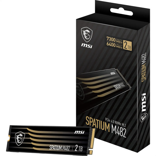 MSI SPATIUM M482 PCIe 4.0 NVMe M.2 2TB - 7,300 MB/s read, 6,400 MB/s write, internal SSD for console and PC compatibility