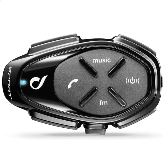 INTERPHONE Sport - Bluetooth motociklu sakaru sistēma, 4 braucējiem, 1 km rādiuss, 20 stundu sarunu laiks, ūdensizturīgs