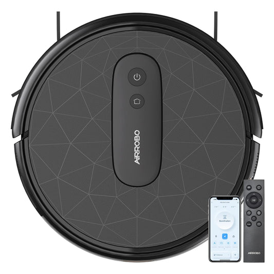 AIRROBO P20 - 2800Pa sūkšanas jauda, pašuzlādējošs, Wi-Fi, 120 min darbības laiks, piemērots paklājiem un cietām grīdām.