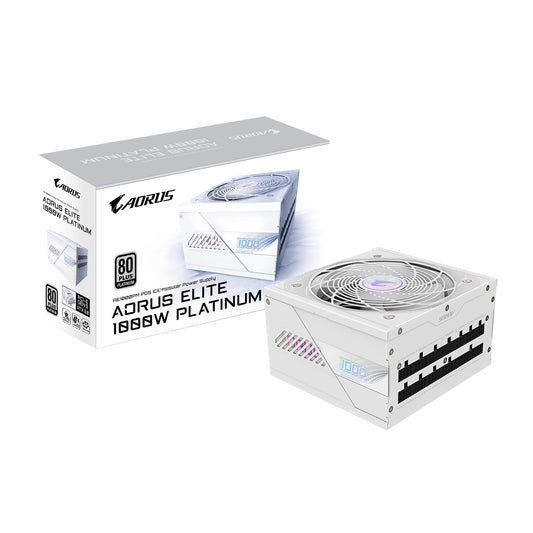 GIGABYTE AORUS Elite P1000W - PCIe 5.0, 80 Plus Platinum, fully modular, 120mm fan, ATX 3.0 compatible, EU plug