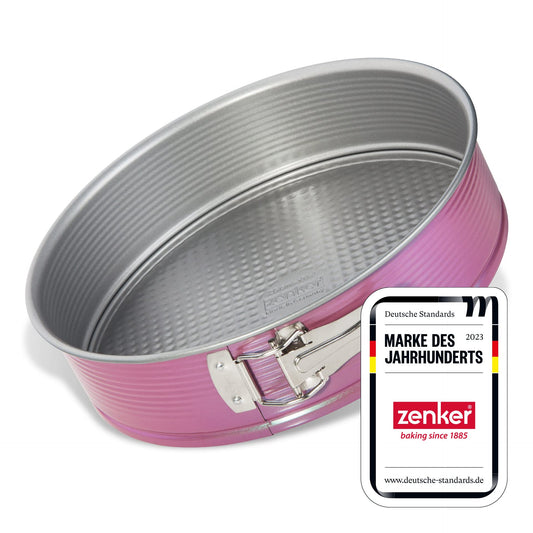 Atsperu kūku forma Zenker creative studio Ø 26 cm ar plakanu pamatni un nepiedegošu pārklājumu, rozā un sudraba, 1 gab.