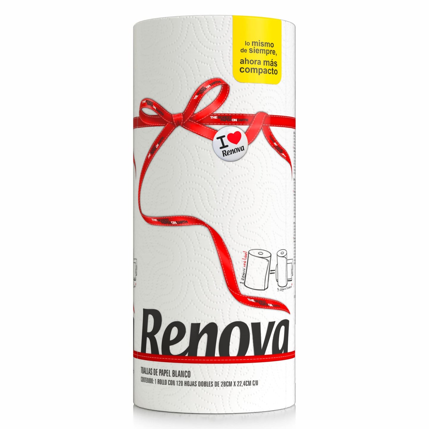 Papīra dvieļi Renova WHITE, 1 rullis, liels, 200072200