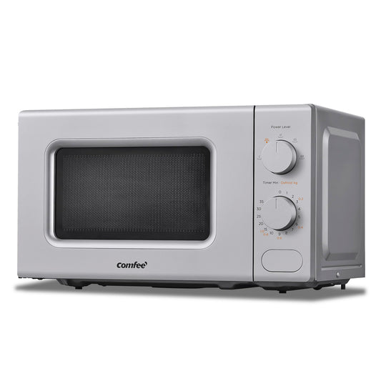 COMFEE' mikroviļņu krāsns pelēka, 20 litri, 700 W, 5 jaudas līmeņi, ātrās atkausēšanas funkcija, manuālais taimeris, kompakts dizains - CM-M202CC (GR)