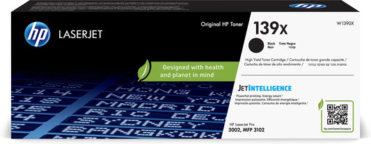 HP 139X Toneris - oriģinālais melns, saderīgs ar LaserJet Pro 3001-3008 un MFP 3101-3108 sērijām.