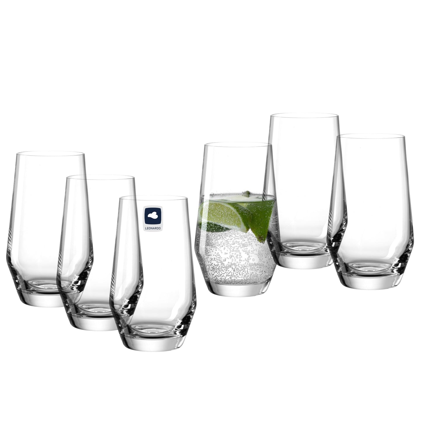 Ūdens glāzes LEONARDO HOME PUCCINI, 6 gab. komplekts, 365 ml, izturīgas, trauku mazgājamai mašīnai drošas, kristāldzidras glāzes mājai, restorāniem un ballītēm, 069558